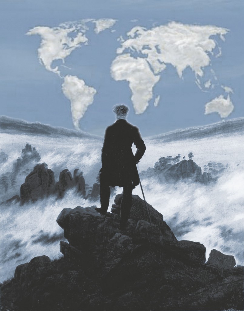 Wanderer and the map of the world